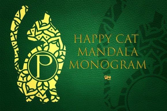 Happy Cat Mandala Monogram Font for Makers