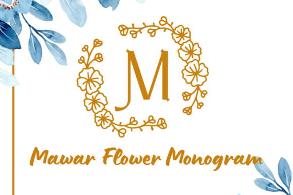 Mawar Flower Monogram Font for Elegant Web Design