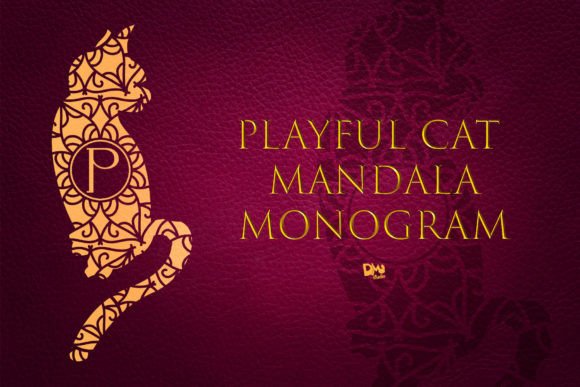 Playful Cat Mandala Monogram Font for Makers
