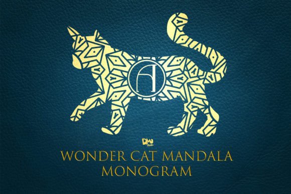Wonder Cat Mandala Monogram Font for Pet Brand Marketing