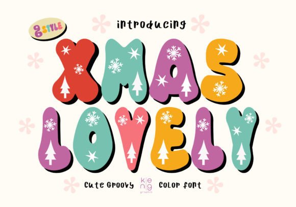 Xmas Lovely Font: Playful Color Typography for Crafts